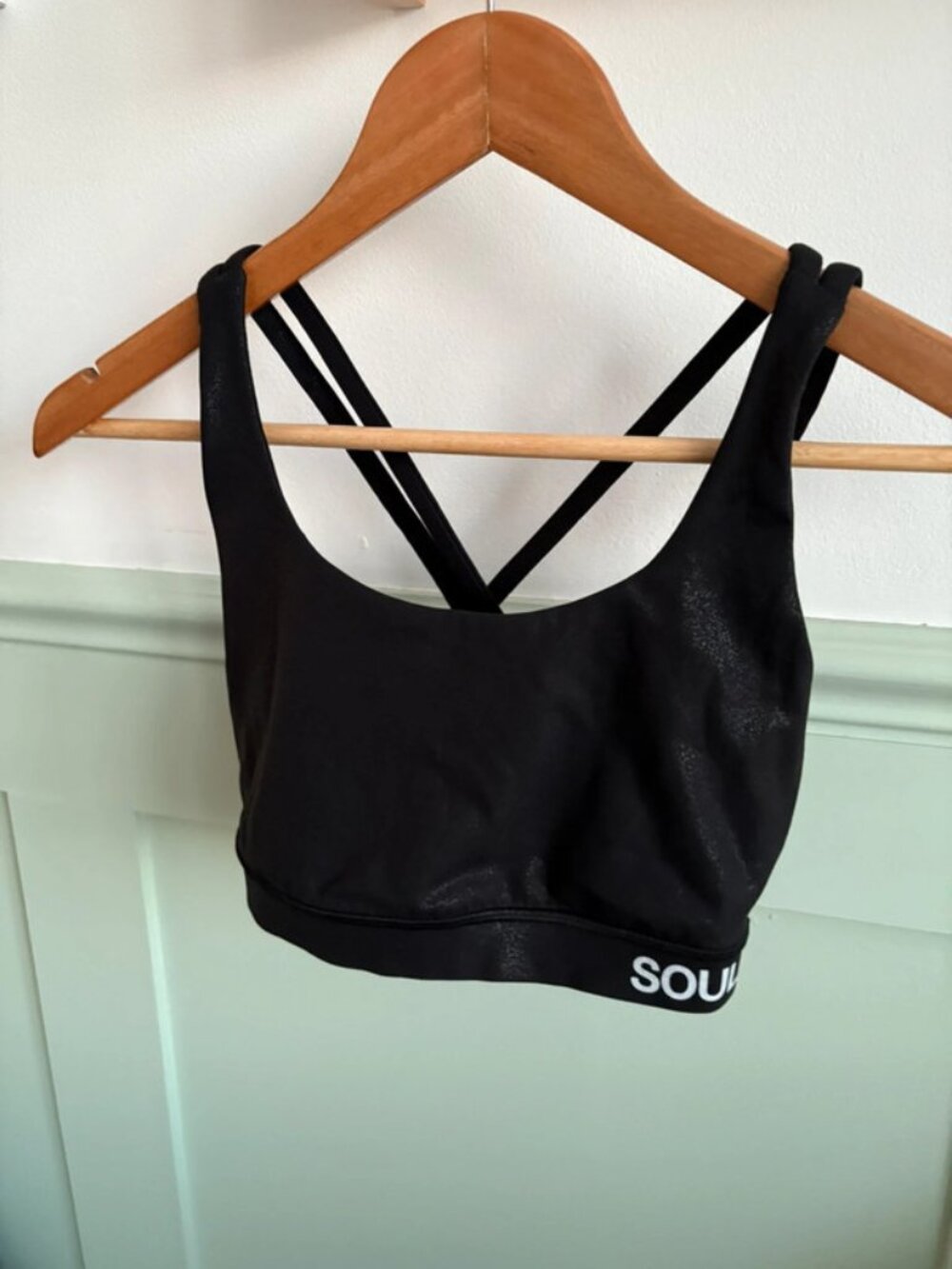 Lululemon SoulCycle Sports Bra Size 6 UK 10 Black Free To Be Wild Yoga Gym Runni